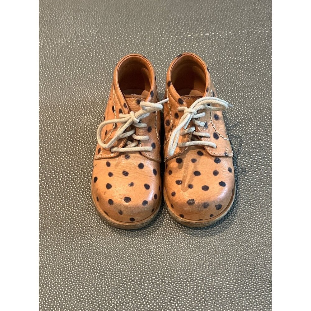 Nathalie Verlinden Natural Died, Handmade Polka Dot Boots EUR21 US 5.5 VGUC